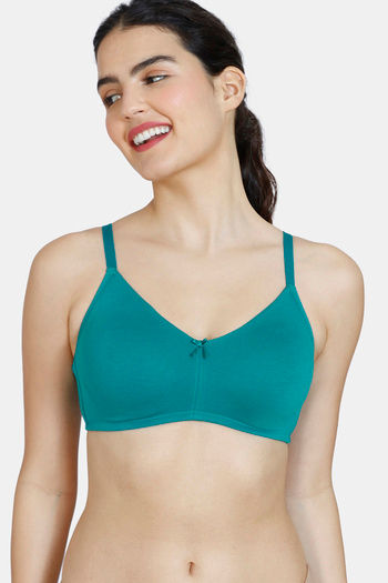 Buy Zivame Beautiful Basics Double Layered Non Wired 3/4th Coverage T-Shirt Bra - Harbor Blue